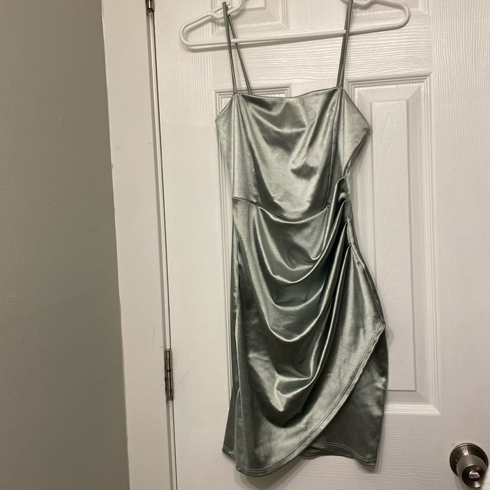 Windsor Wrapped In Stylish Satin Mini Dress